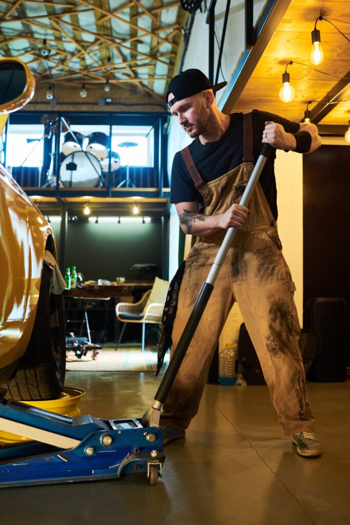 Janitorial team performing commercial cleaning services in an office.